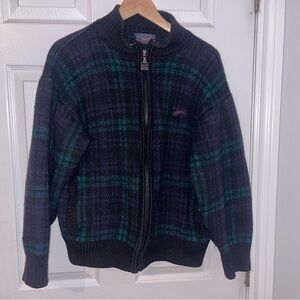 Paul & Shark 100% Pure Wool Jacket (L) - Vintage Plaid Zip-Up – Made in Italy